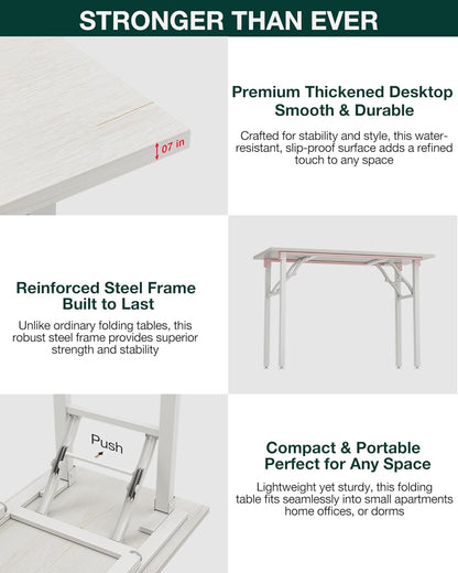 Frylr Small Folding Computer Desk – 35.8 Inch Portable Table for Craft and Study, Lightweight Desk