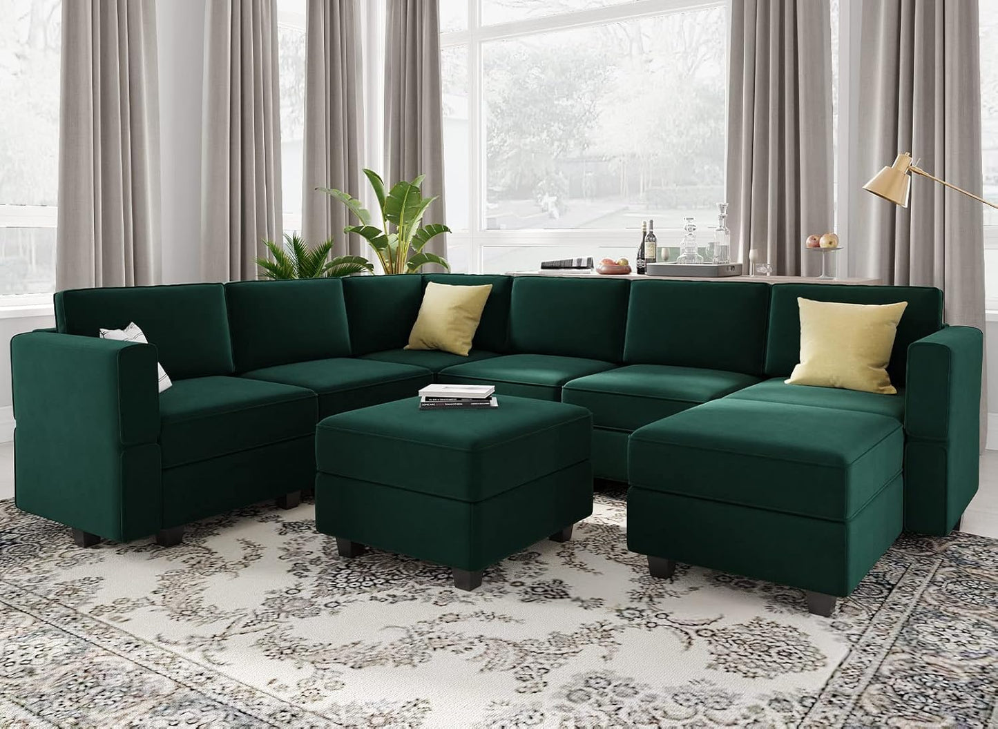 Belffin Modular Sectional Sofa with Storage Seat Oversized U Shaped Couch with Reversible Chaise