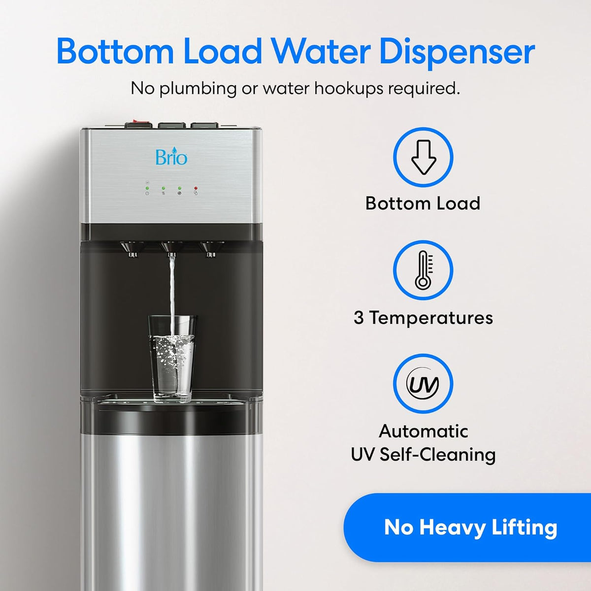 Brio Self Cleaning Bottom Loading Water Cooler Water Dispenser – Limited Edition - 3 Temperature