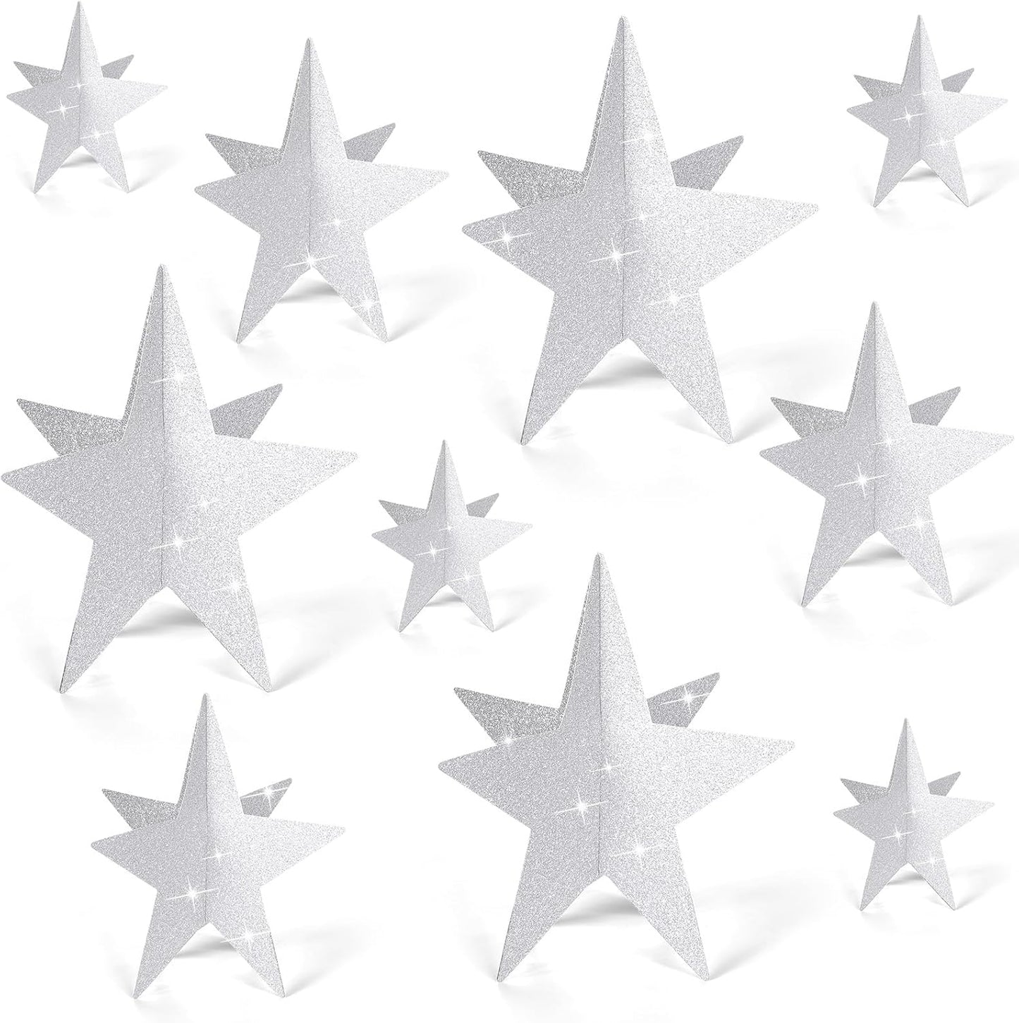 45 Pcs 3D Star Centerpieces Movie Night Decorations for Table in 3 Sizes Hanging Supplies for Red