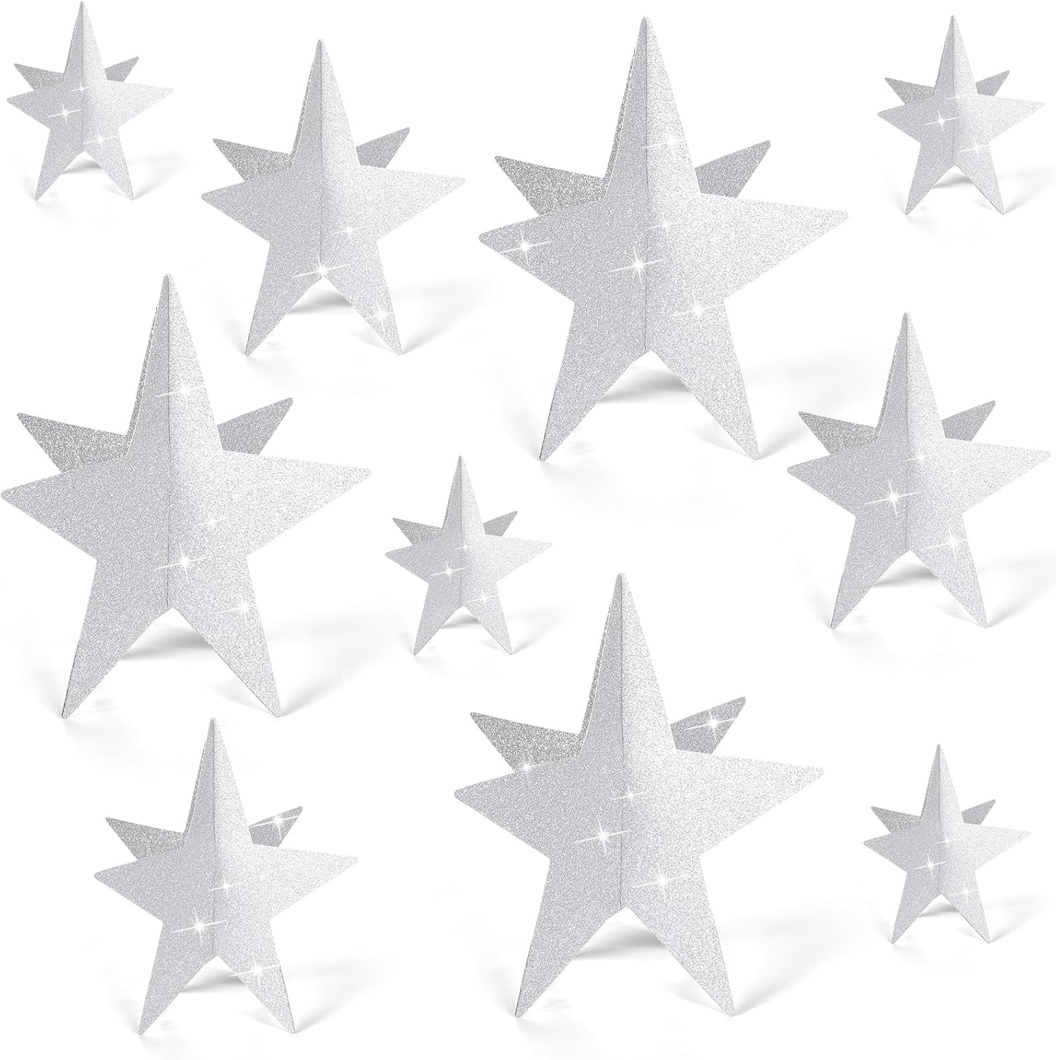 45 Pcs 3D Star Centerpieces Movie Night Decorations for Table in 3 Sizes Hanging Supplies for Red