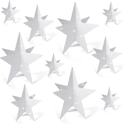 45 Pcs 3D Star Centerpieces Movie Night Decorations for Table in 3 Sizes Hanging Supplies for Red