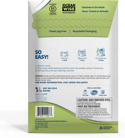 Tru Earth Platinum - Heavy Duty Laundry Detergent Sheets - Up to 128 Loads (64 Count), Fragrance