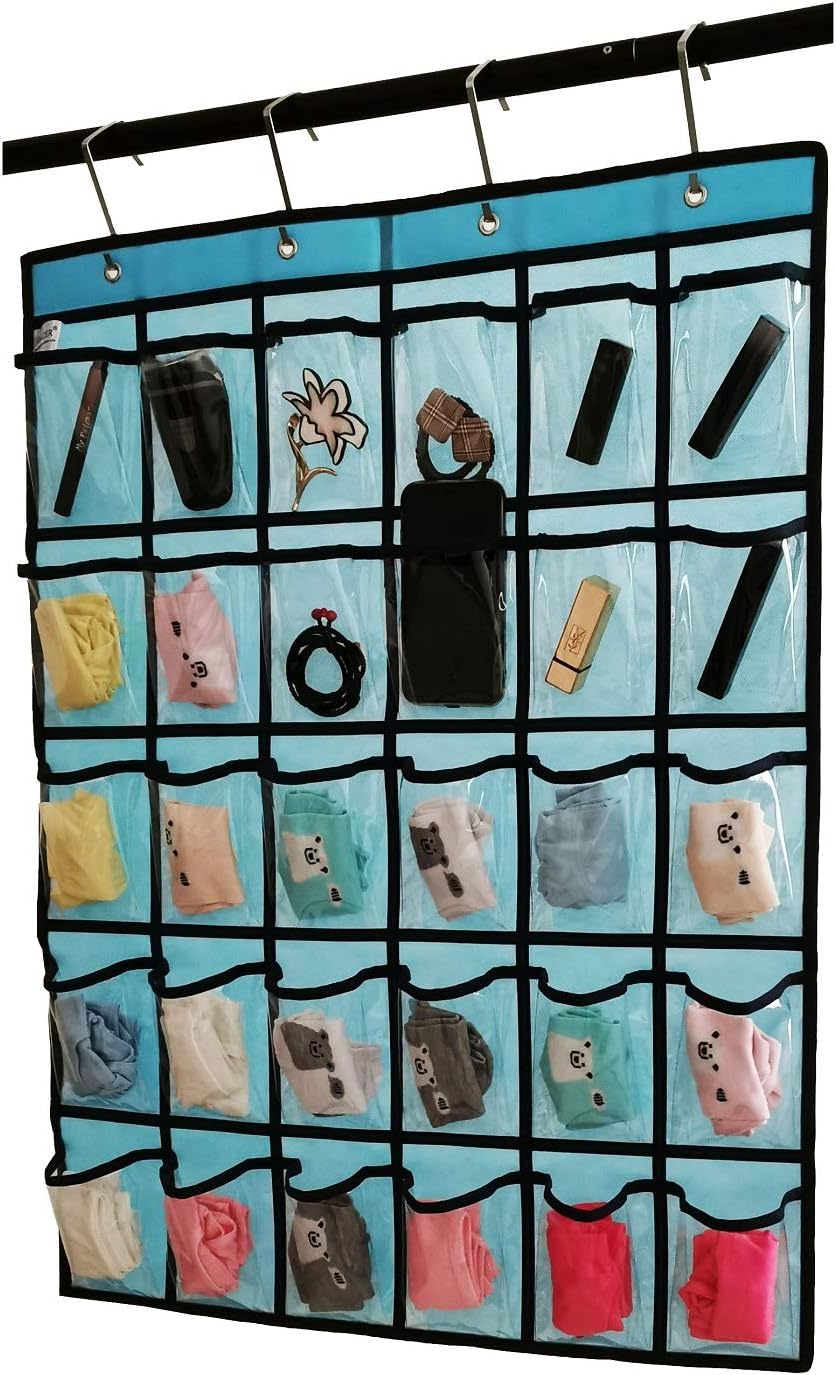 Classroom Pocket Chart for Phone Calculator Holder Over The Door Hanging Closet Jewelry Organizer