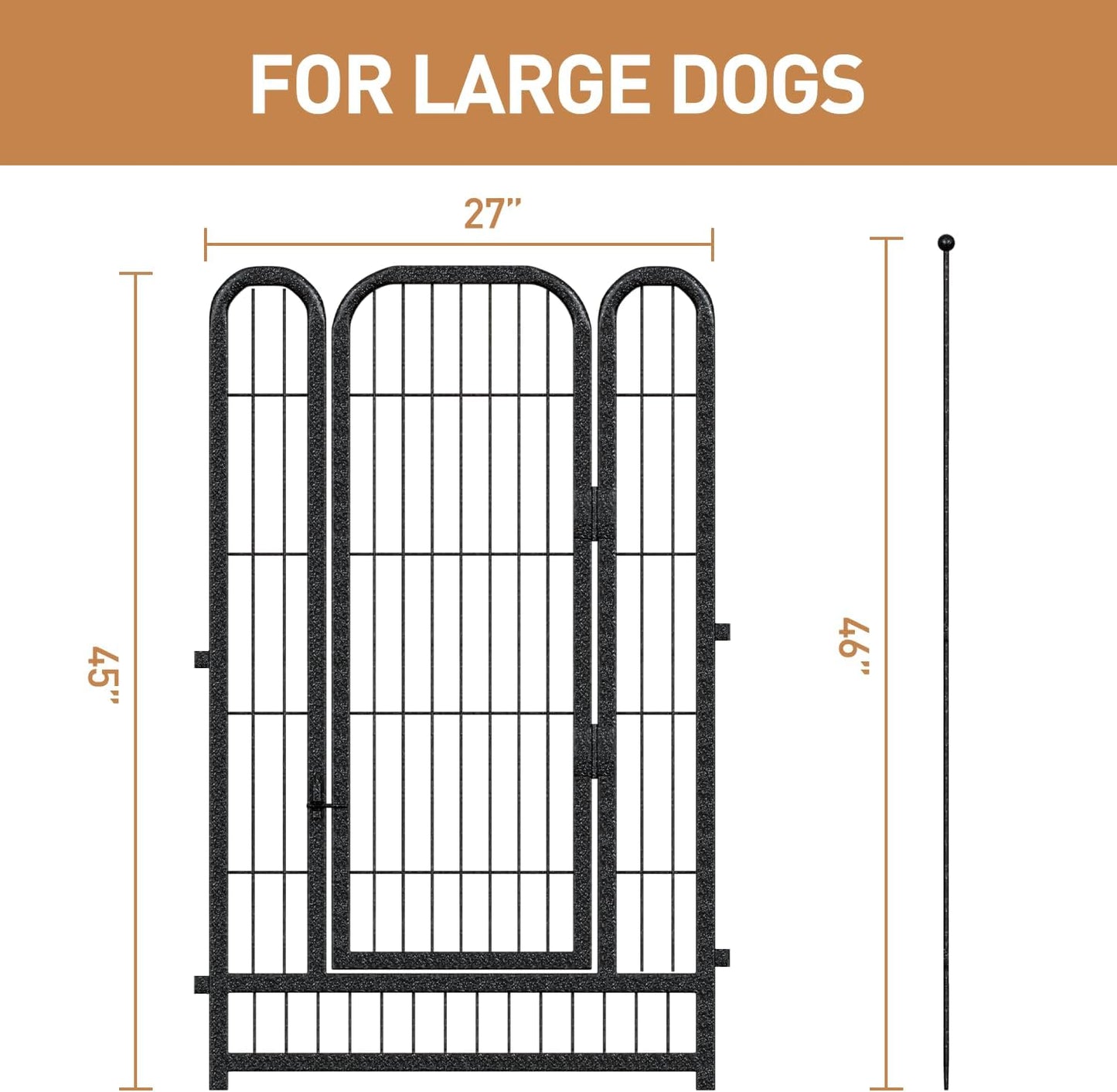 Metal Dog Playpen, 45" Inch Height 32 Panels, Ideal Dog Fence for Large/Medium/Small Dogs Indoor &