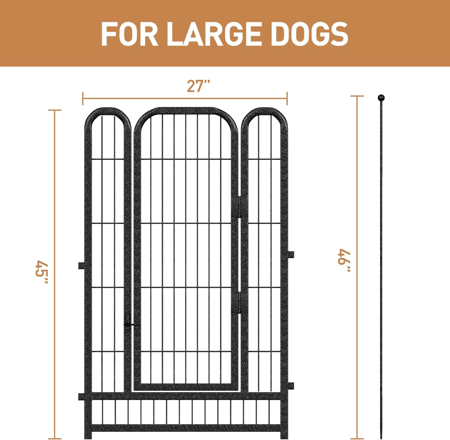 Metal Dog Playpen, 45" Inch Height 32 Panels, Ideal Dog Fence for Large/Medium/Small Dogs Indoor &