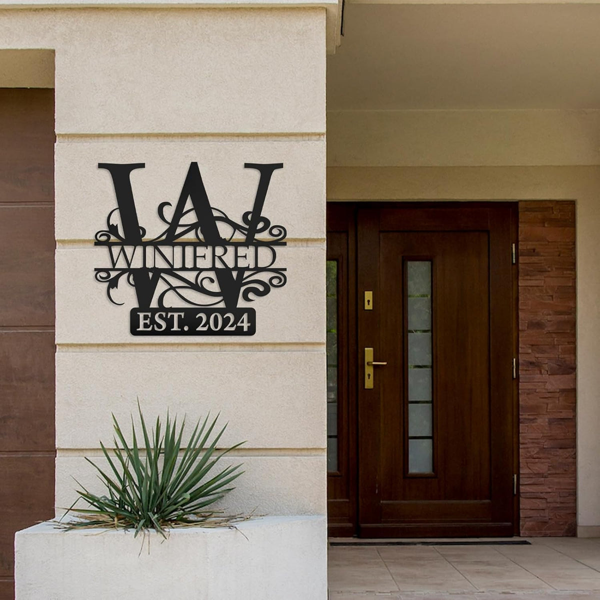 Custom Metal Signs | Last Name Sign | Split Letter Monogram Wall Decor | Custom Outdoor Signs |