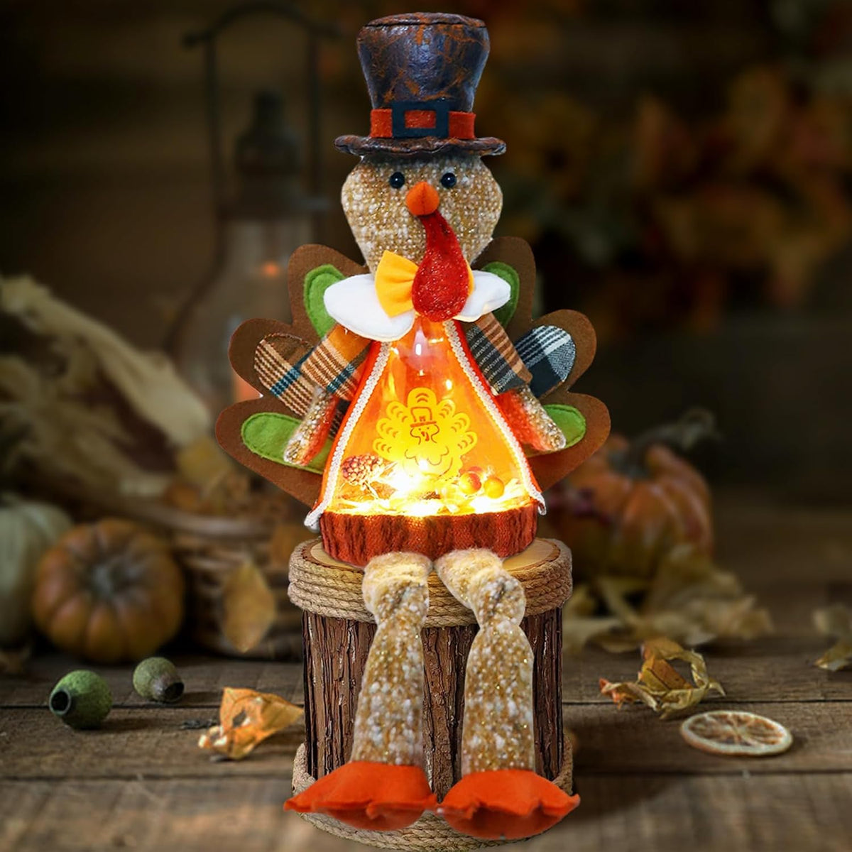 Lighted Christmas Doll, Plush Light Up Christmas Doll Toy Holiday Present, Battery Operated Xmas