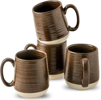 Hasense Porcelain Coffee Mugs Set of 4-15 Ounce Large Ceramic Coffee Cups Set with Handle for
