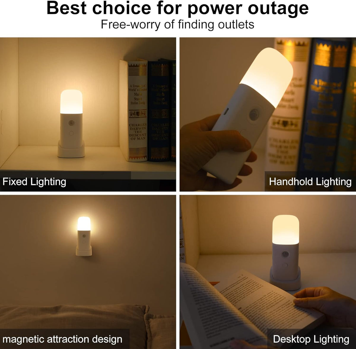 Rechargeable Motion Sensor Night Light, Battery Operated nightlights, Dimmable Motion Sensor Light