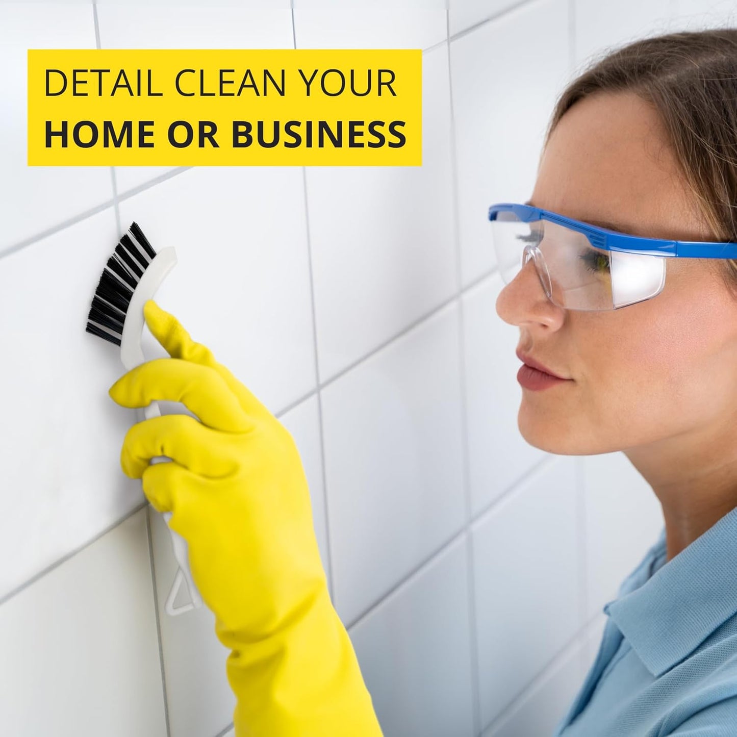 6-Pack Grout Cleaner Brush Scrub Set - Stiff Bristle Scrubbing & Detail Cleaning Brushes for
