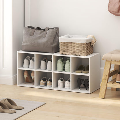Furinno FANO 8-Cube Shoe Rack, Stackable Shoe Organizer, White