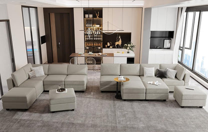 Belffin Modular Sectional Sofa with Storage Seats Velvet L Shaped Corner Couch Convertible