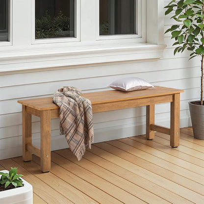 Outdoor Bench, 2-Person Poly Lumber Garden Bench, All-Weather Patio Bench Will not Rot and Fade for