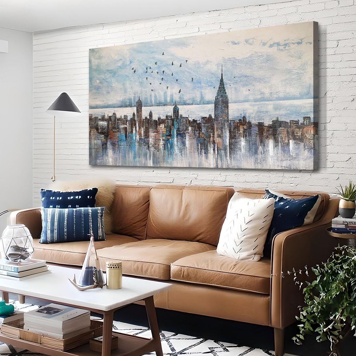 Arjun Cityscape Wall Art New York City Skyline Buildings Picture Modern Abstract Grey NYC Skyline
