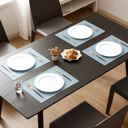 MOSAYT Vinyl Placemats Set of 4-12 X 17 Inch - Faux Leather 100% Waterproof Oil-Proof Wipeable PU