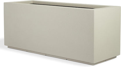 PolyStone Milan Tall Modern Outdoor/Indoor Rectangular Trough Planter, 46" L X 17" W X 19" H