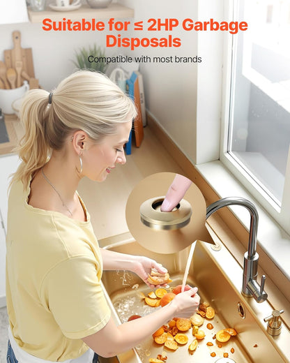 VEVOR Garbage Disposal Air Switch Kit, 2.5" Sink Top Air Switch for Food Waste Disposal, Brushed
