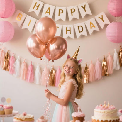 Rose Gold Peach White Pink Tassel Garland Banner, 20 Pack, Tassel Garland Party Decorations for