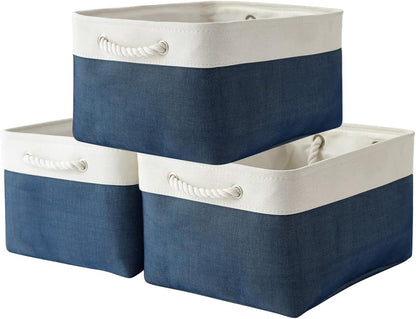 TheWarmHome Collapsible Storage Bin for Shelves - Large 3 Pack 16x12x8 inch Storage Basket for