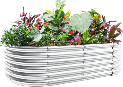 Land Guard 4×2×1.5ft Galvanized Raised Garden Bed Kit, Galvanized Planter Garden Boxes Outdoor