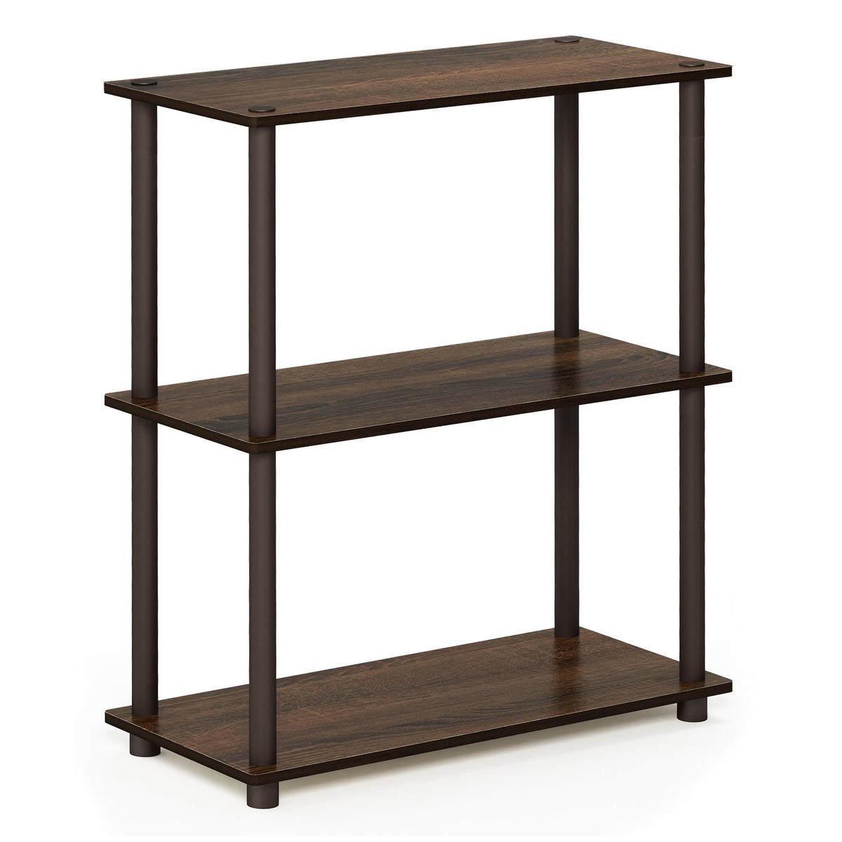 Furinno TURN-N-TUBE Storage Shelves, 3-Tier Book Shelf, Corner Shelf, Toolless Open Shelves, for