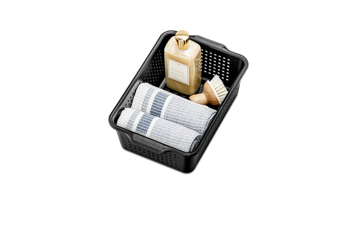 madesmart Classic Large Storage Basket with Soft Handle, Granite