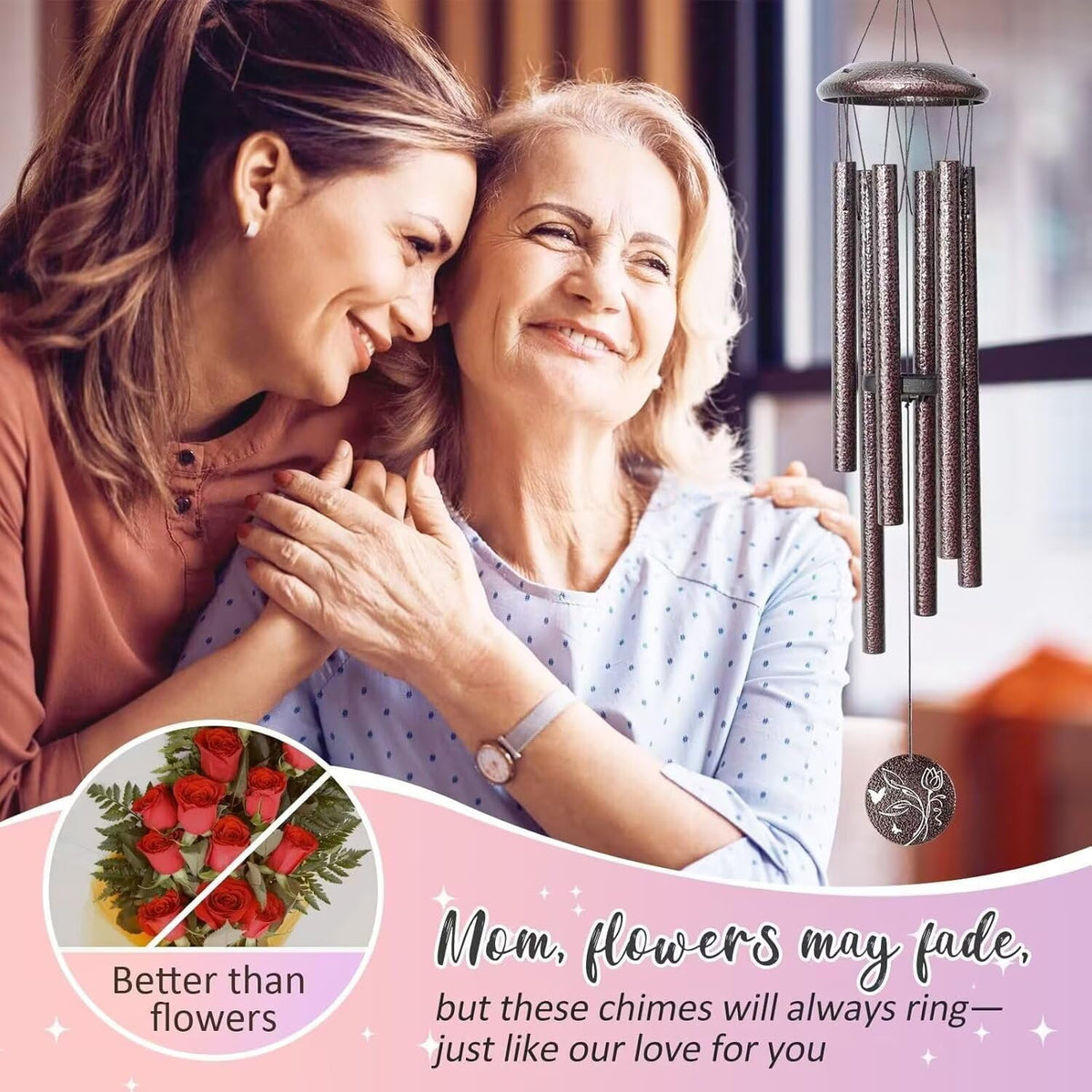 Gifts for Mom, 25''Wind Chimes, Mother Birthday Gifts for mom from Daughter Son, Mothers Day