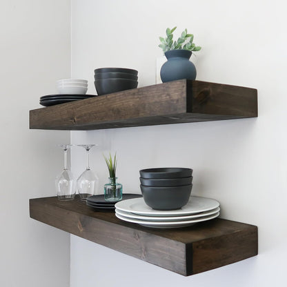 Modern Floating Shelves 3 Inches Thick for Wall, Wide Shelves for Kitchen, Living Room, Bedroom