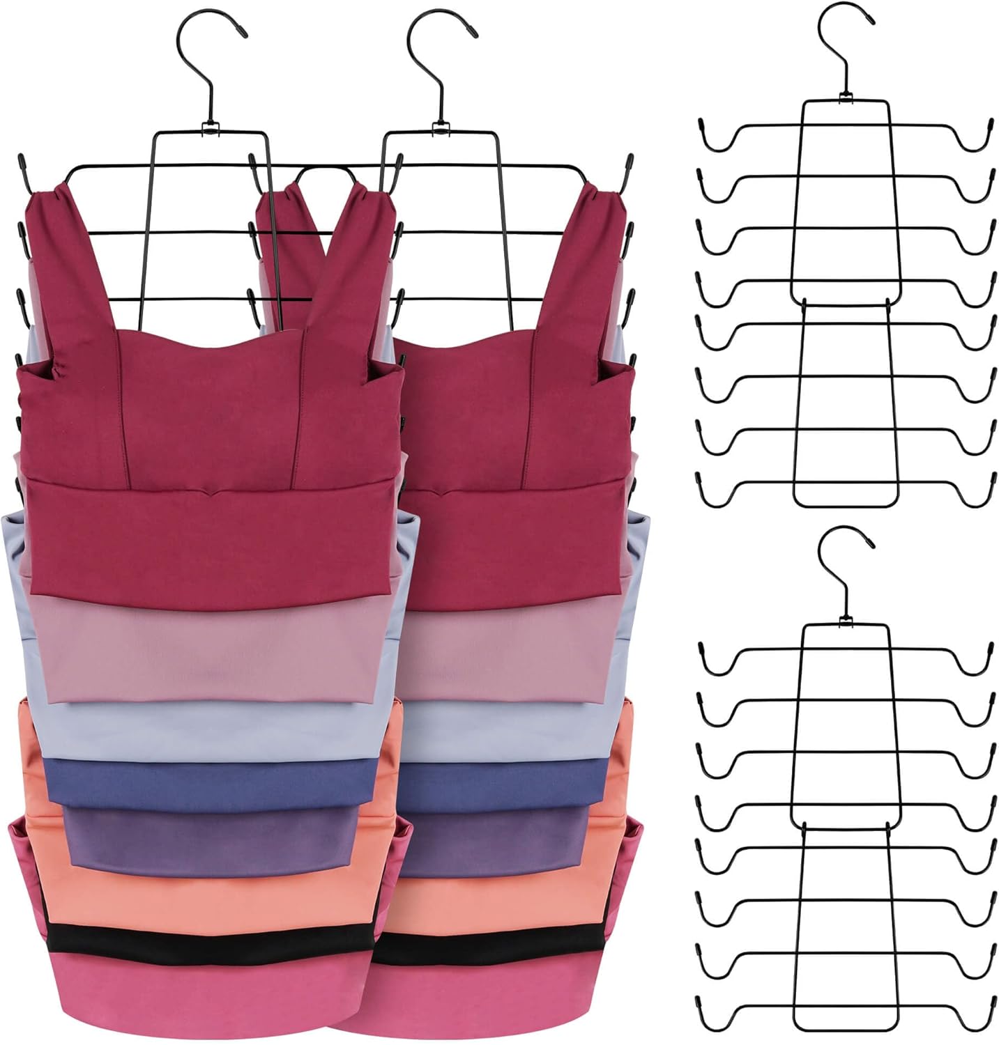ZEDODIER 6 Pack Tank Top Hanger, Space Saving Bra Hangers, Non-Slip Hanging Sport Bras Holder