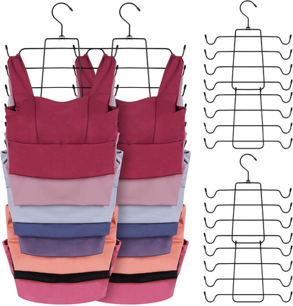 ZEDODIER 6 Pack Tank Top Hanger, Space Saving Bra Hangers, Non-Slip Hanging Sport Bras Holder