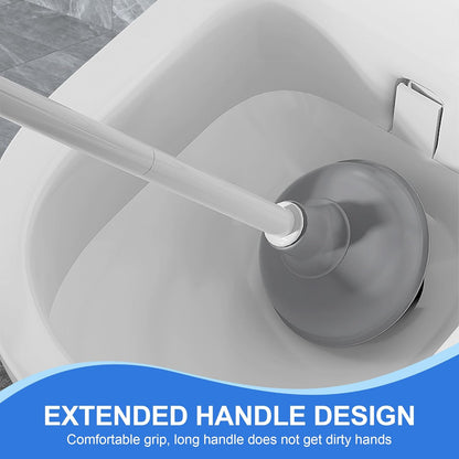 2 Pack Toilet Brush and Plunger Set, 3 in 1 Toilet Bowl Brush and Holder with Crevice Cleaning