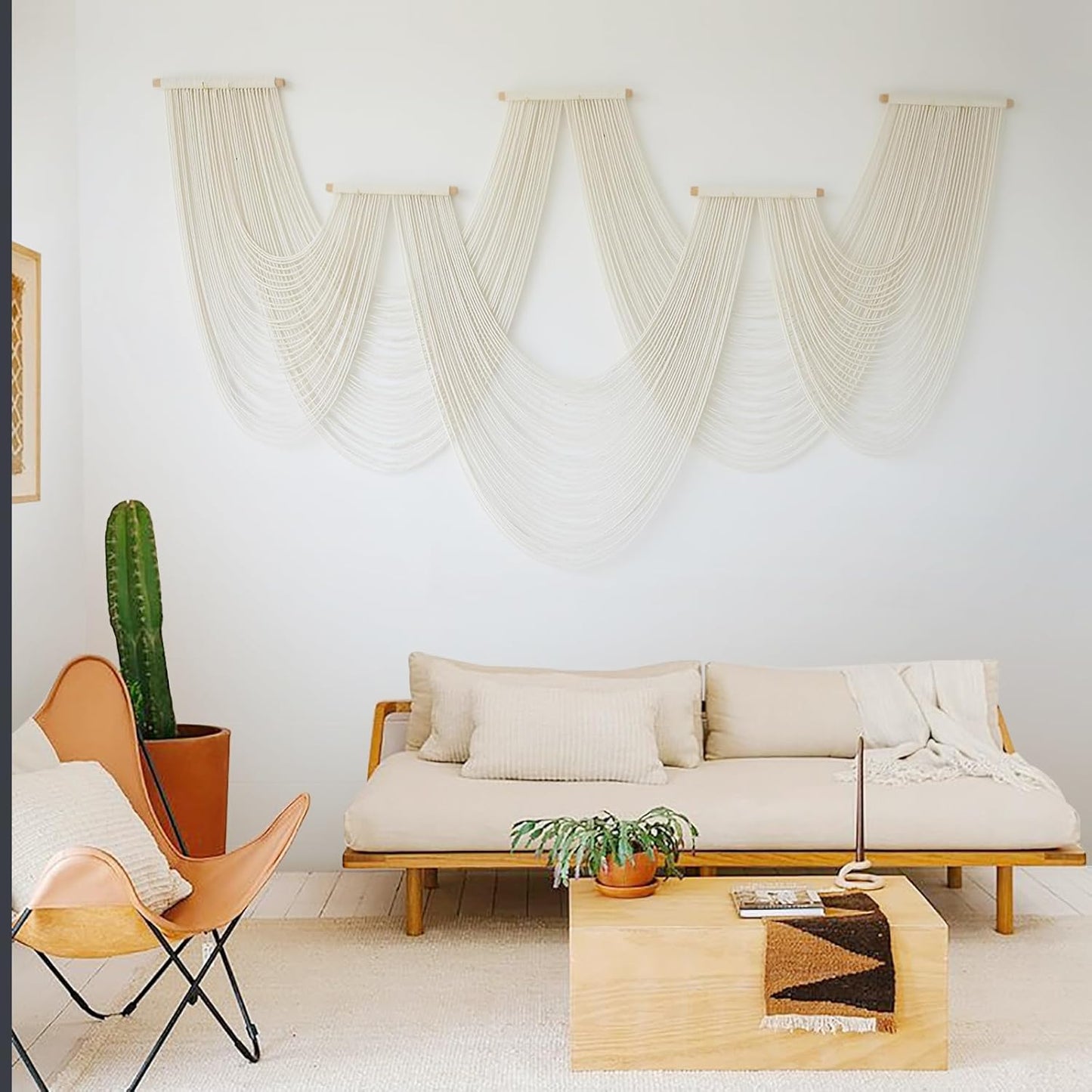 IOWER Macrame Wall Hanging Large Wall Home Decor Modern Fiber Wall Art Geometric Decoration