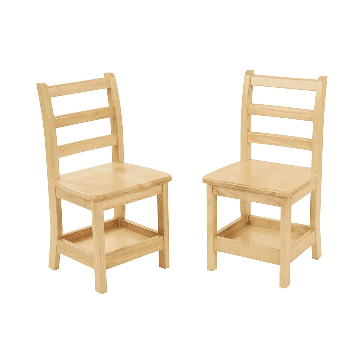 ECR4Kids Three Rung Ladderback Chair with Storage, 14in Seat Height, Classroom Seating, Honey