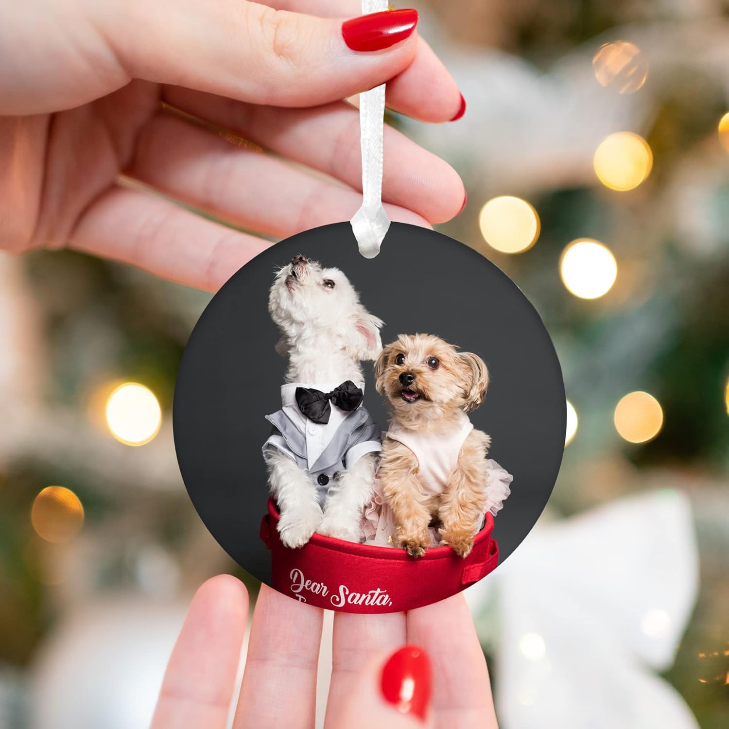 Custom Photo Christmas Ornament 2025 – Personalized Picture & Text Christmas Keepsake, Unique Gift