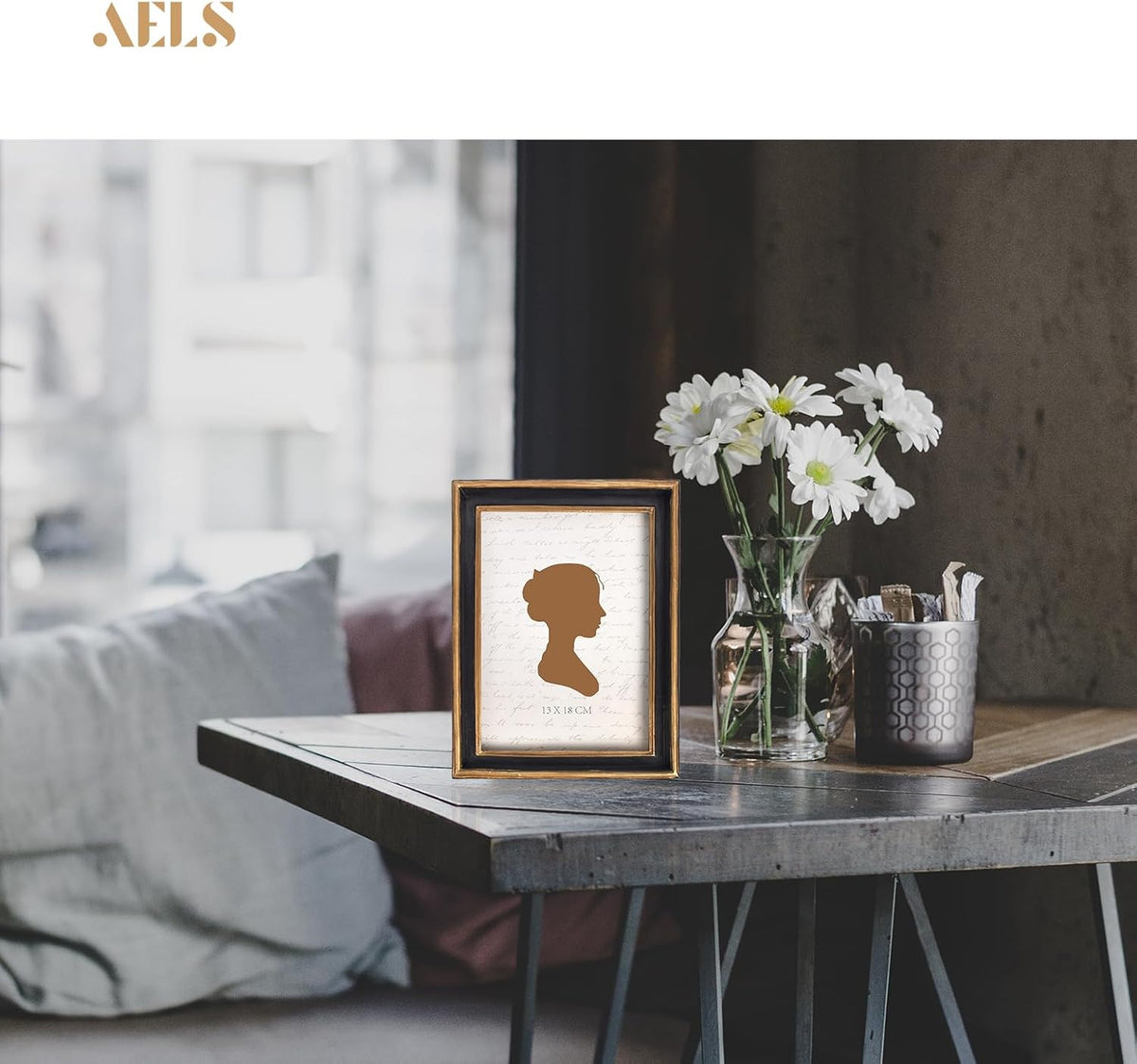 AELS 5x7 Inch Vintage Picture Frame, Elegant Antique Photo Frames with Glass Front, Photo Display