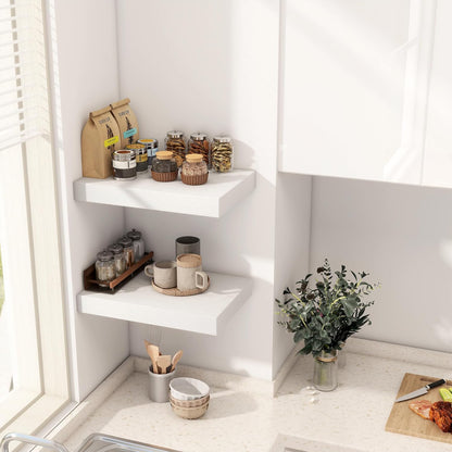 12 Inch Deep White Floating Shelves, 16 x 12 Floating Shelf for Books, Rustic Wood Deep Wall