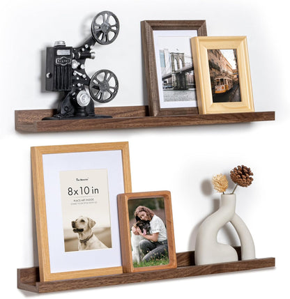 Fun Memories Picture Ledge Shelf, 24 Inch Floating Shelves Set of 2, Nursery Book Shelves for Toys