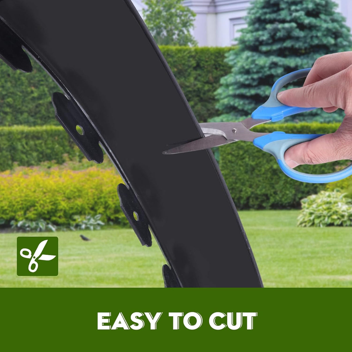 No Dig Landscape Edging 2" x 66FT Kit, Plastic Edging for Landscaping with 200 Spikes, for Garden