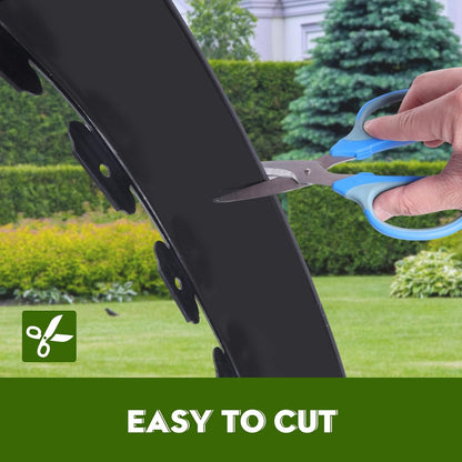 No Dig Landscape Edging 2" x 66FT Kit, Plastic Edging for Landscaping with 200 Spikes, for Garden