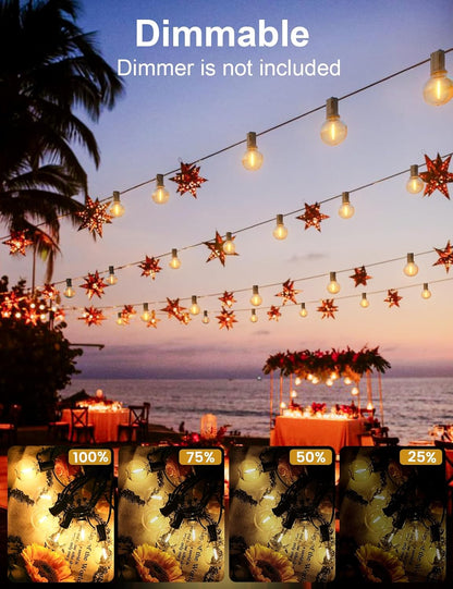 RTTY Outdoor String Lights 200 FT Globe LED Patio Lights with G40 Plastic Bulbs,Waterproof