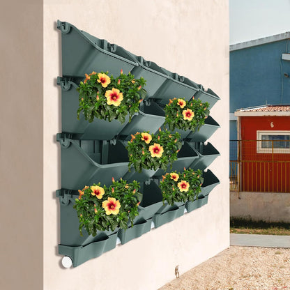 20Pack Vertical Wall Planter, 13 inch Wall Mounted Garden Planters, Stackable Wall Hanging Planter