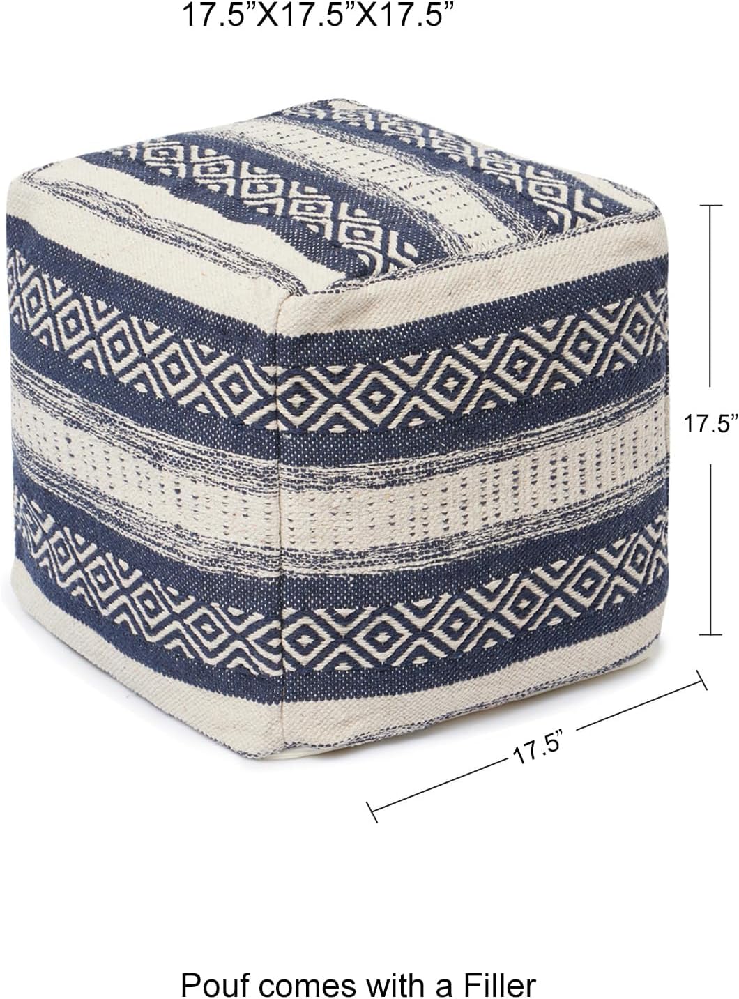 REDEARTH · Tufted Pouf Ottoman with Filler Textured Storage Cube Bean Bag Pouffe Footrest for