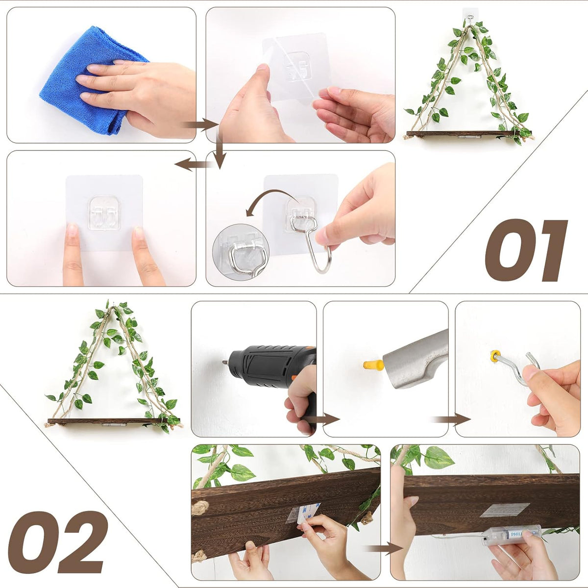 Floating Shelves for Wall,Plant Wall Decor,Hanging Shelf,Cottage Core Decor,Room Decor