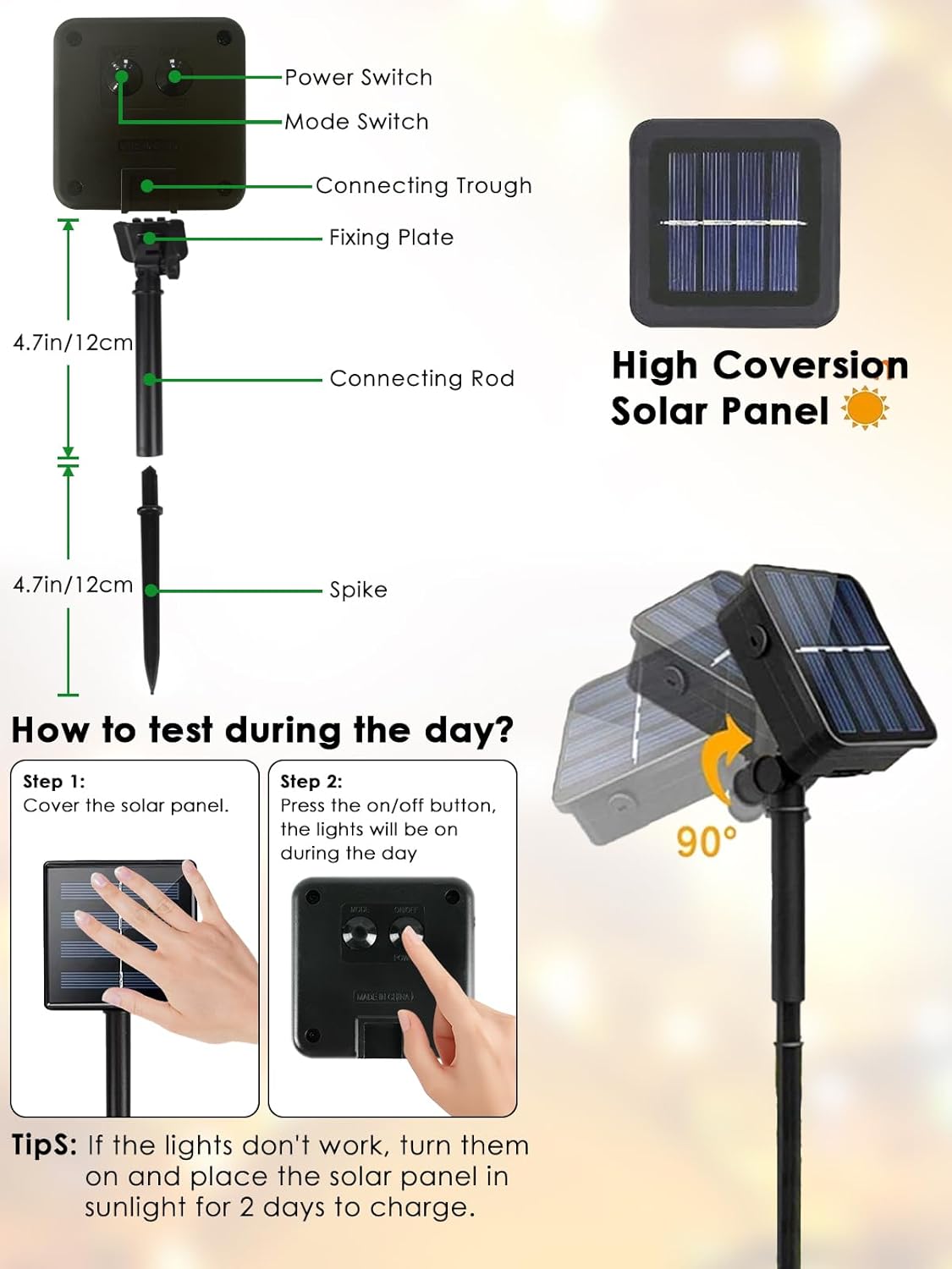 4pk Multi-Colored Solar Christmas Lights Outdoor Waterproof, 400 LED 132 FT Solar Powered LED
