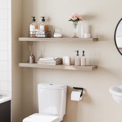 HOOBRO Floating Shelves for Wall, Wall Mounted Shelf Set of 2, 39.4" Hanging Shelf with Invisible