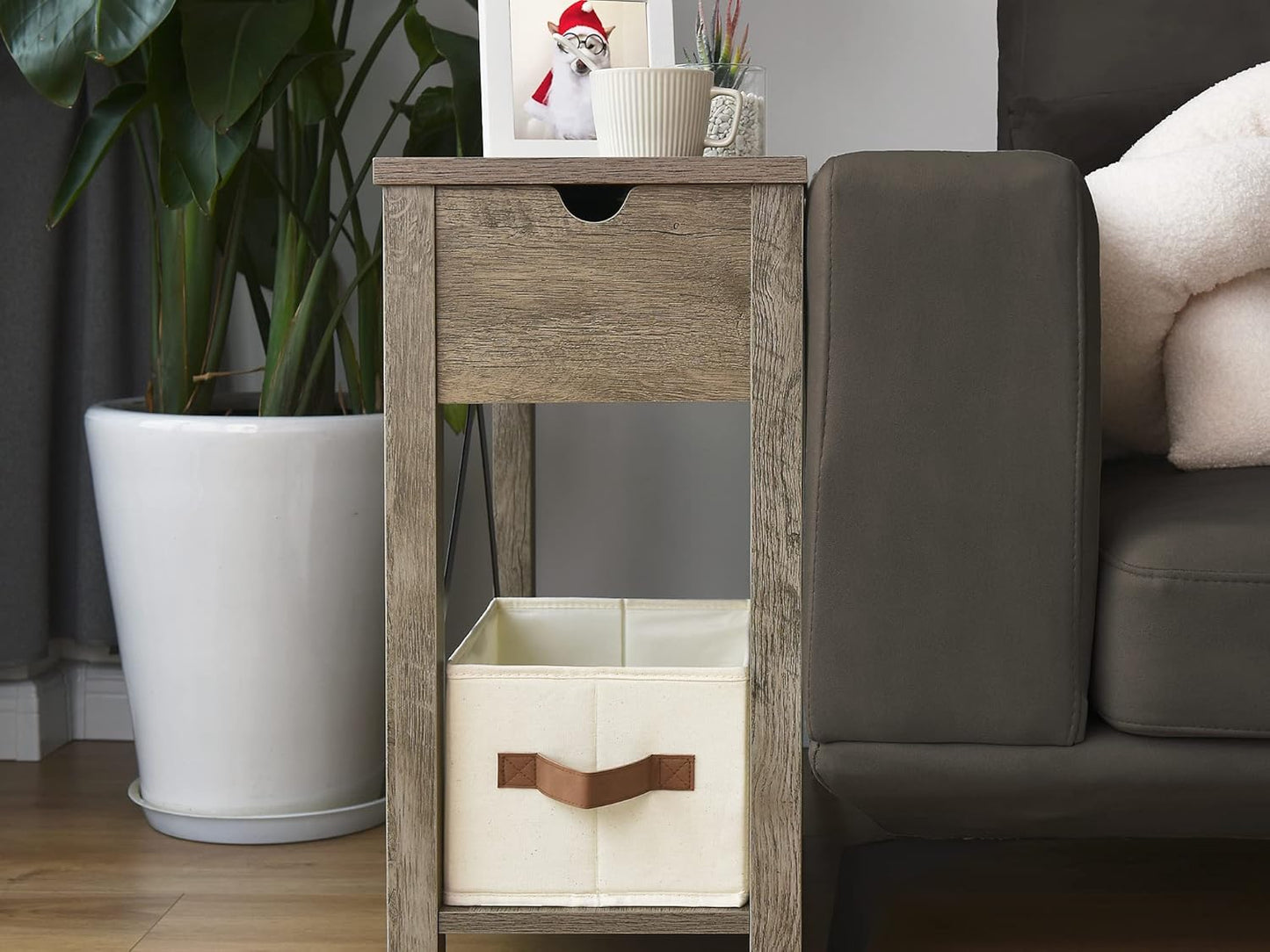 StorageWorks Storage Baskets for Shelves, Foldable Fabric Closet Storage Bins with PU Handles