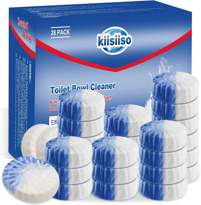 KIISIISO Commercial Household Bathroom Cleaners, 28 Pack Toilet Bowl Cleaner Tablets, Automatic