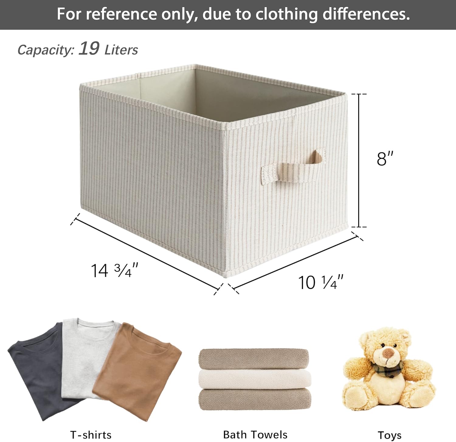 StorageWorks Storage Baskets for Shelves, Foldable Fabric Closet Storage Bins with Handles, Fabric
