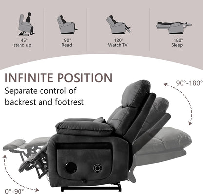 Dual Motor Power Lift Recliner Chair for Adult & Elderly, Infinite Position Lay Flat Lift Chair